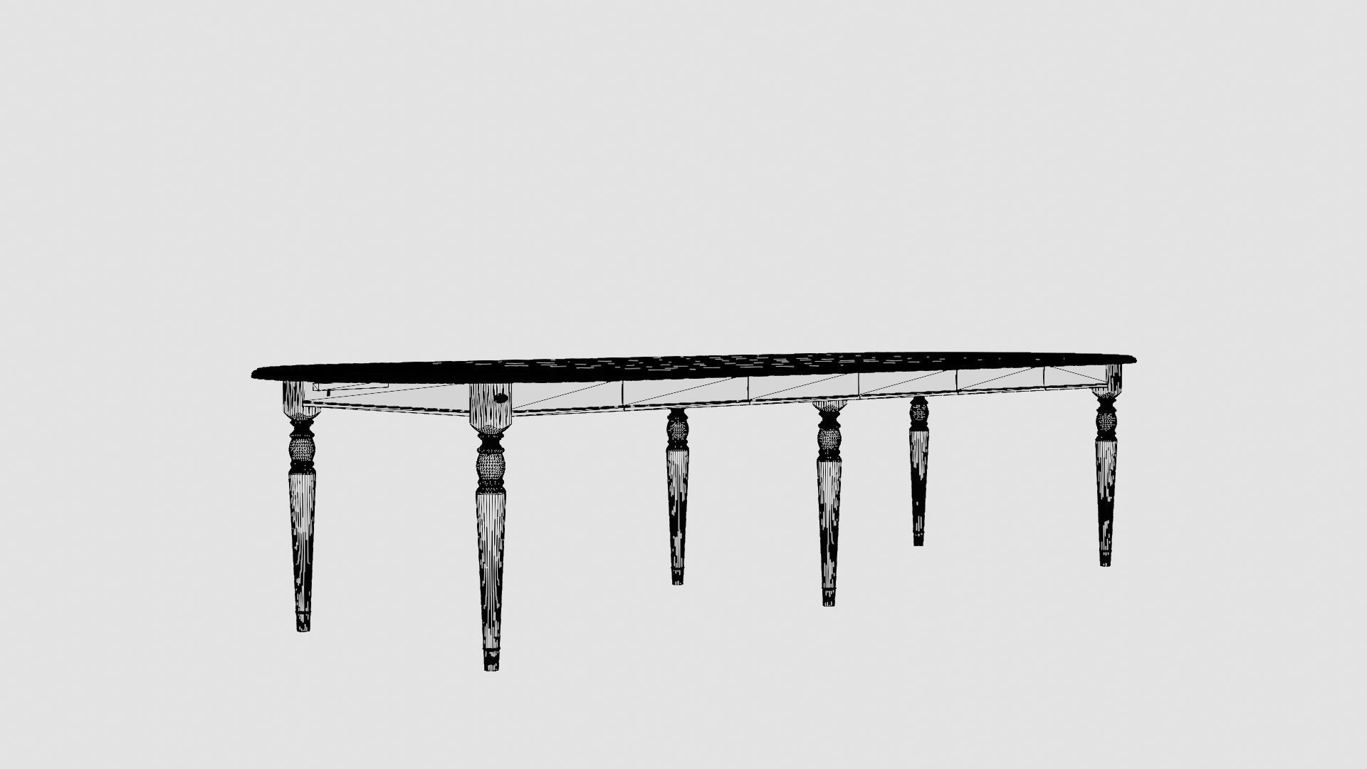 Osterville dining table black Low-poly 3D model_7