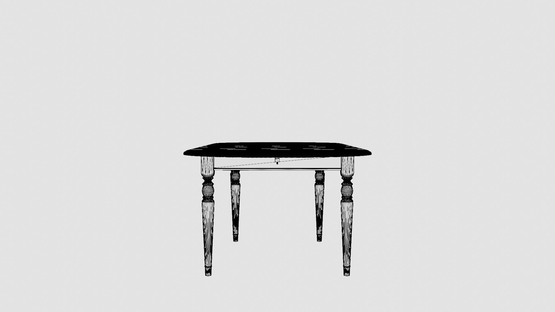 Osterville dining table black Low-poly 3D model_8