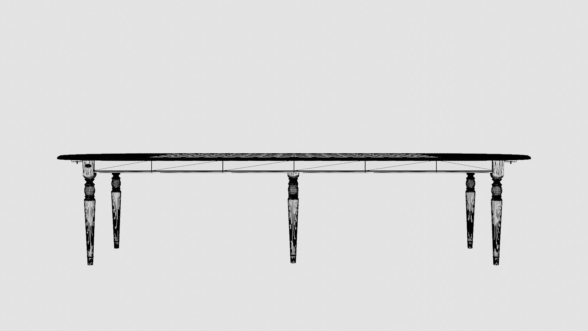 Osterville dining table black Low-poly 3D model_6