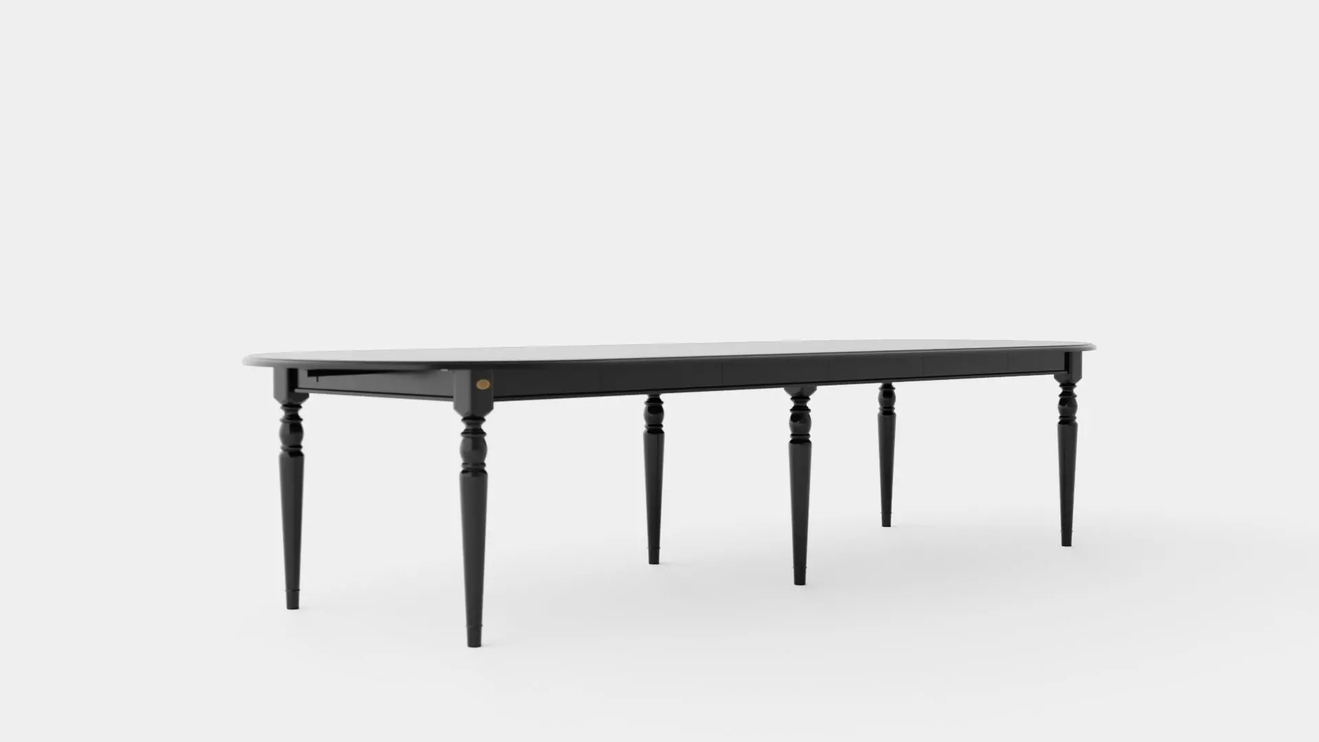 Osterville dining table black Low-poly 3D model_0