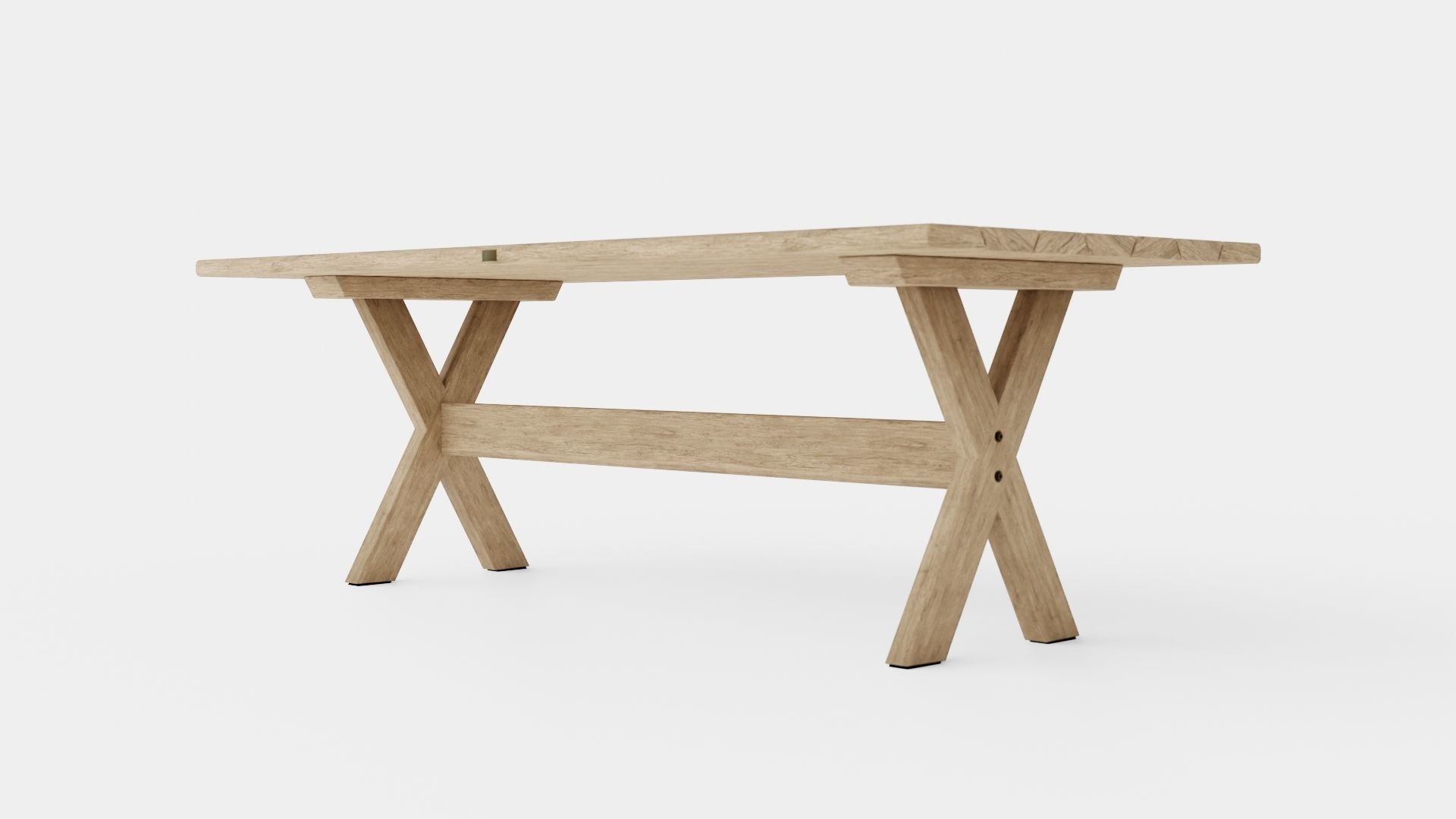 Cross dining table charcoal Low-poly 3D model_3