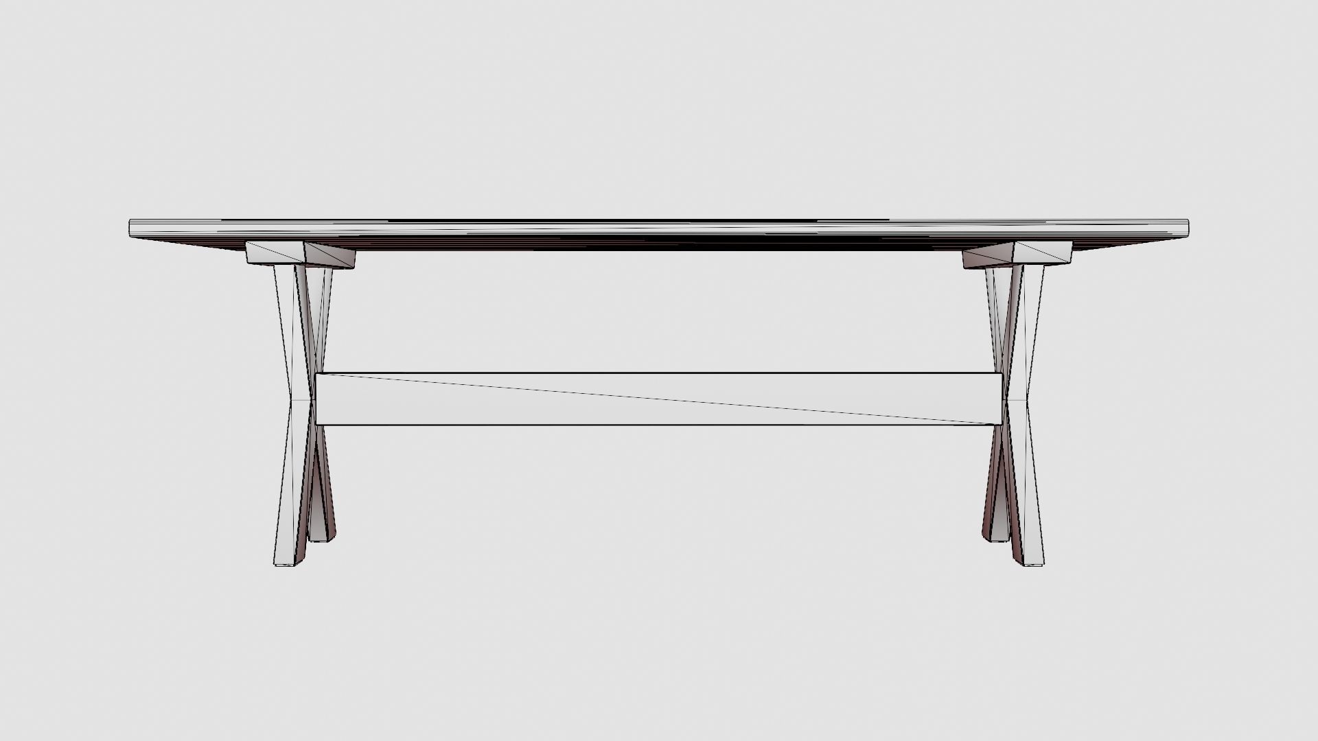 Cross dining table charcoal Low-poly 3D model_6