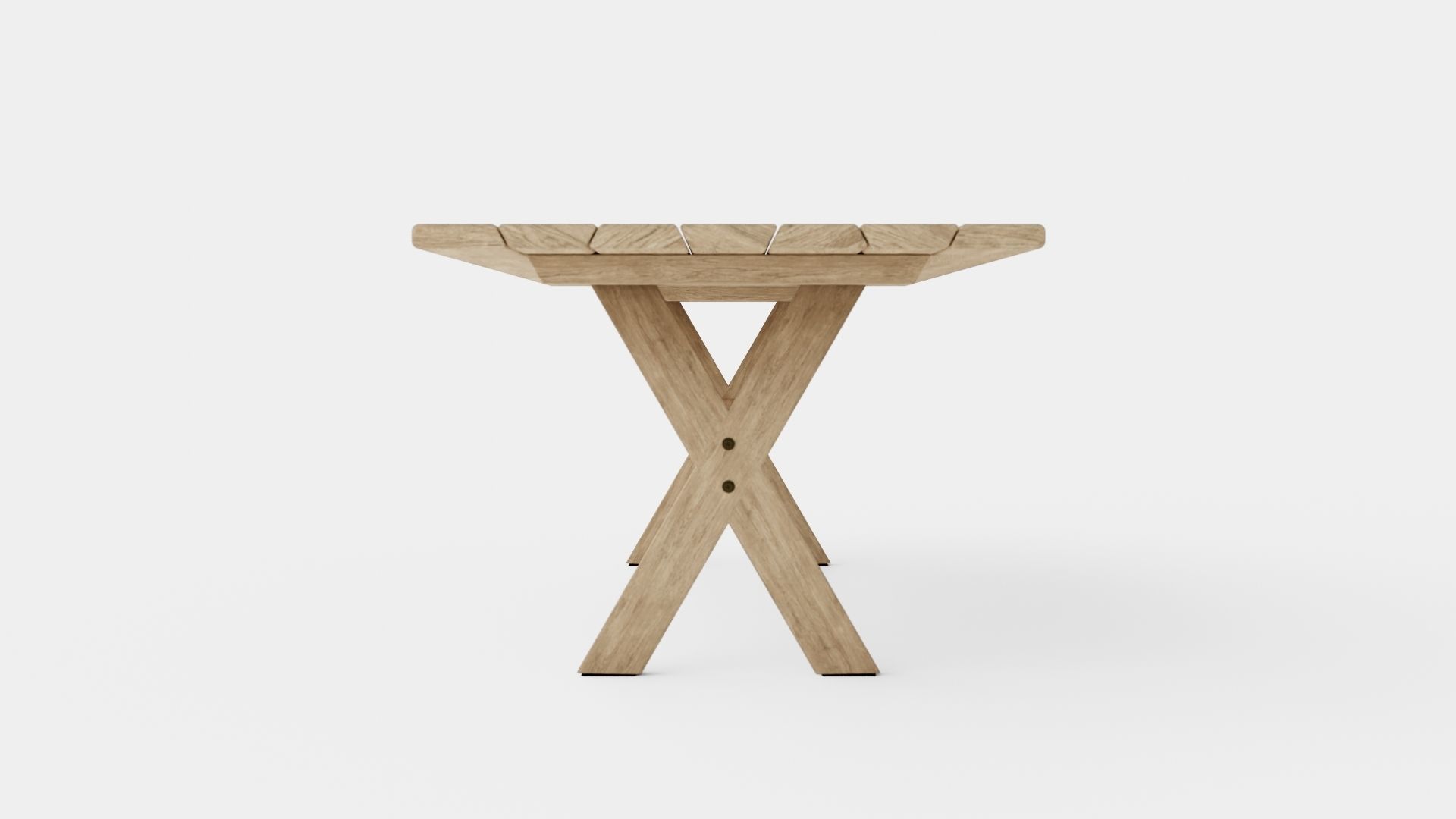 Cross dining table charcoal Low-poly 3D model_2