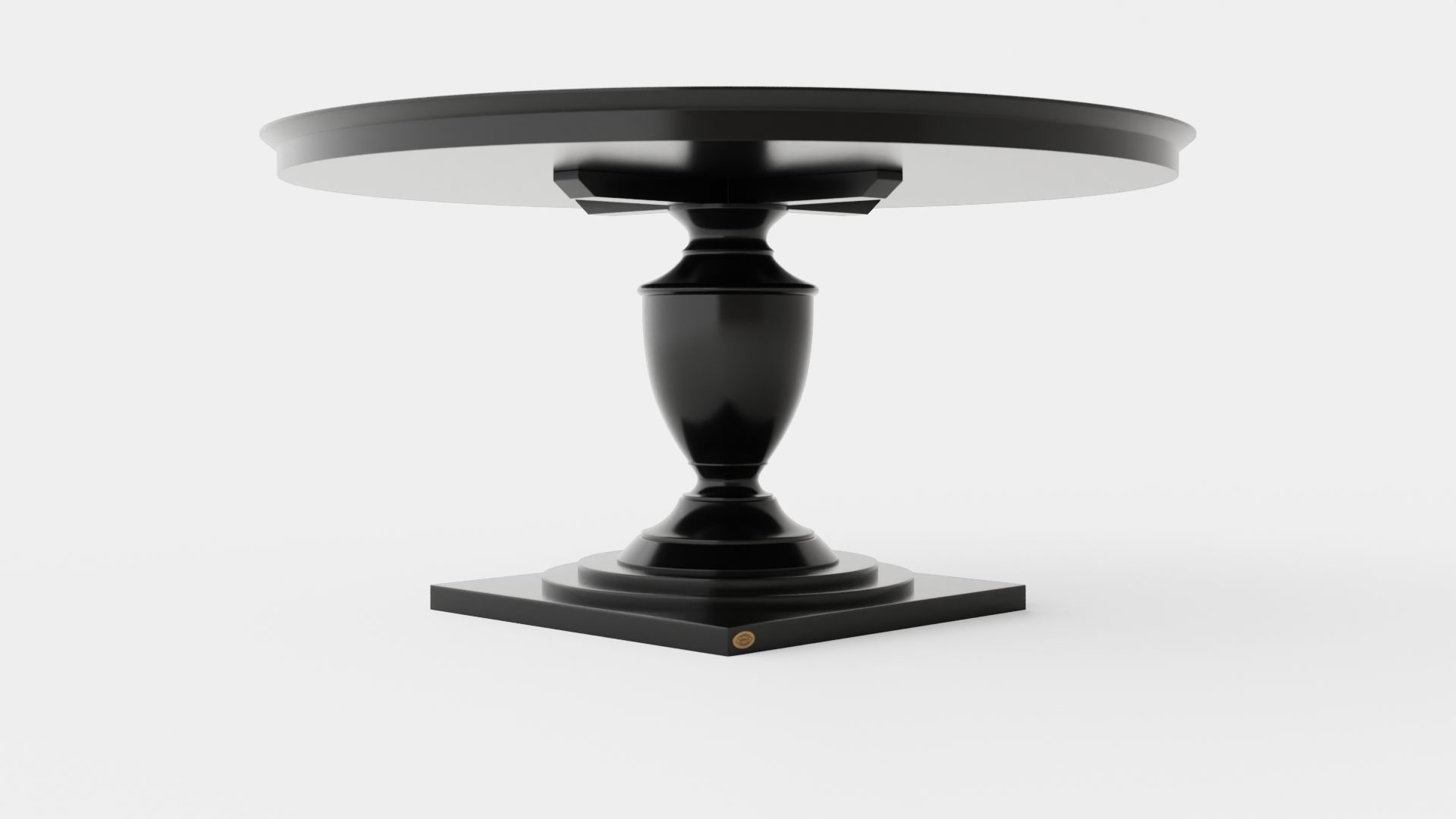Bates round dining table black Low-poly 3D model_3