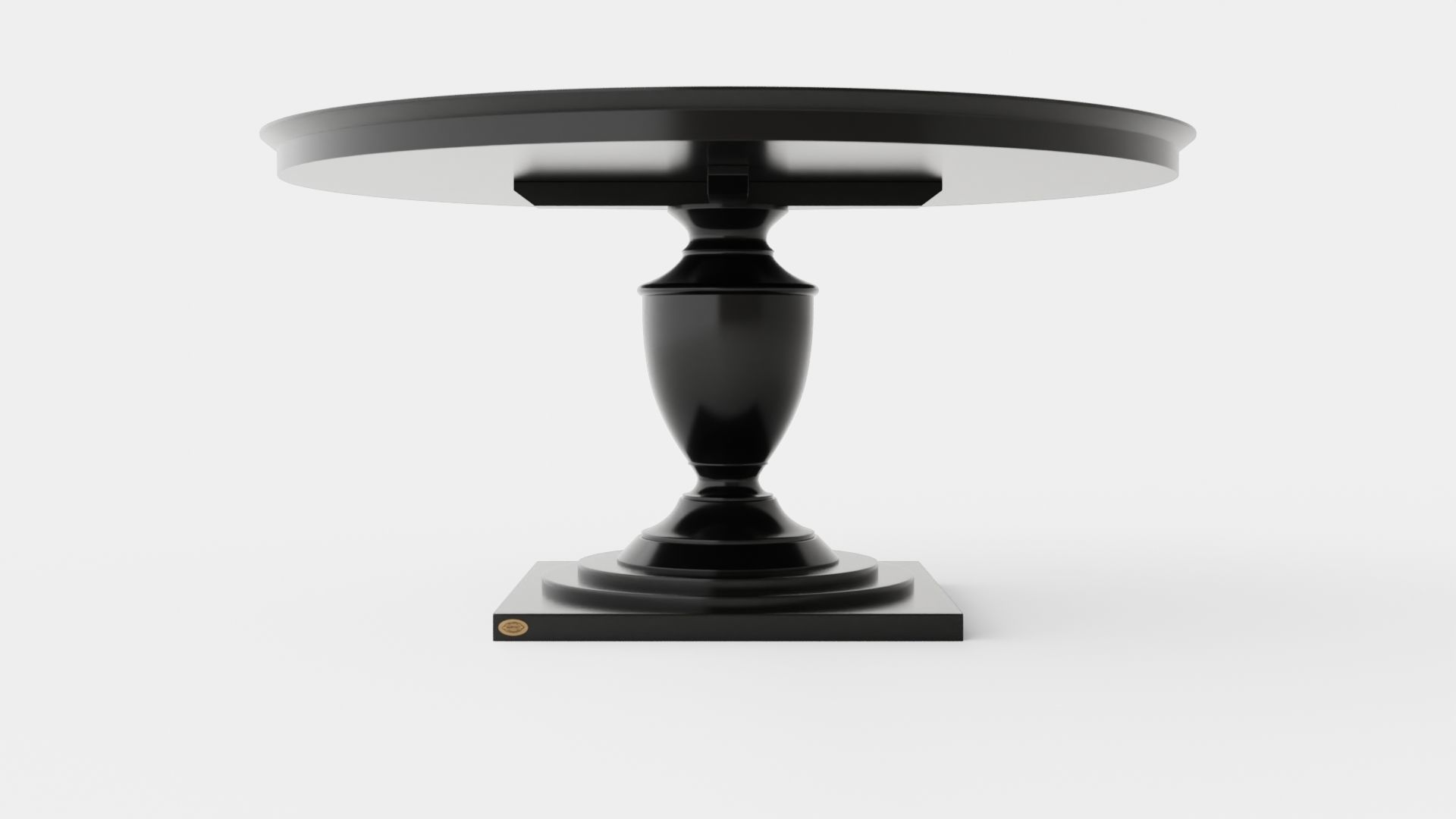 Bates round dining table black Low-poly 3D model_2