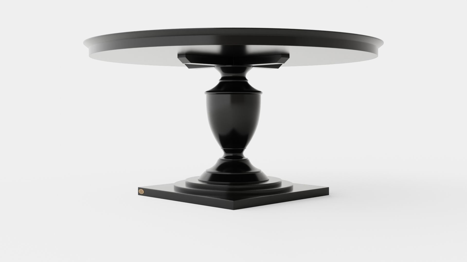 Bates round dining table black Low-poly 3D model_1
