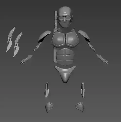 black noir 3d model armor