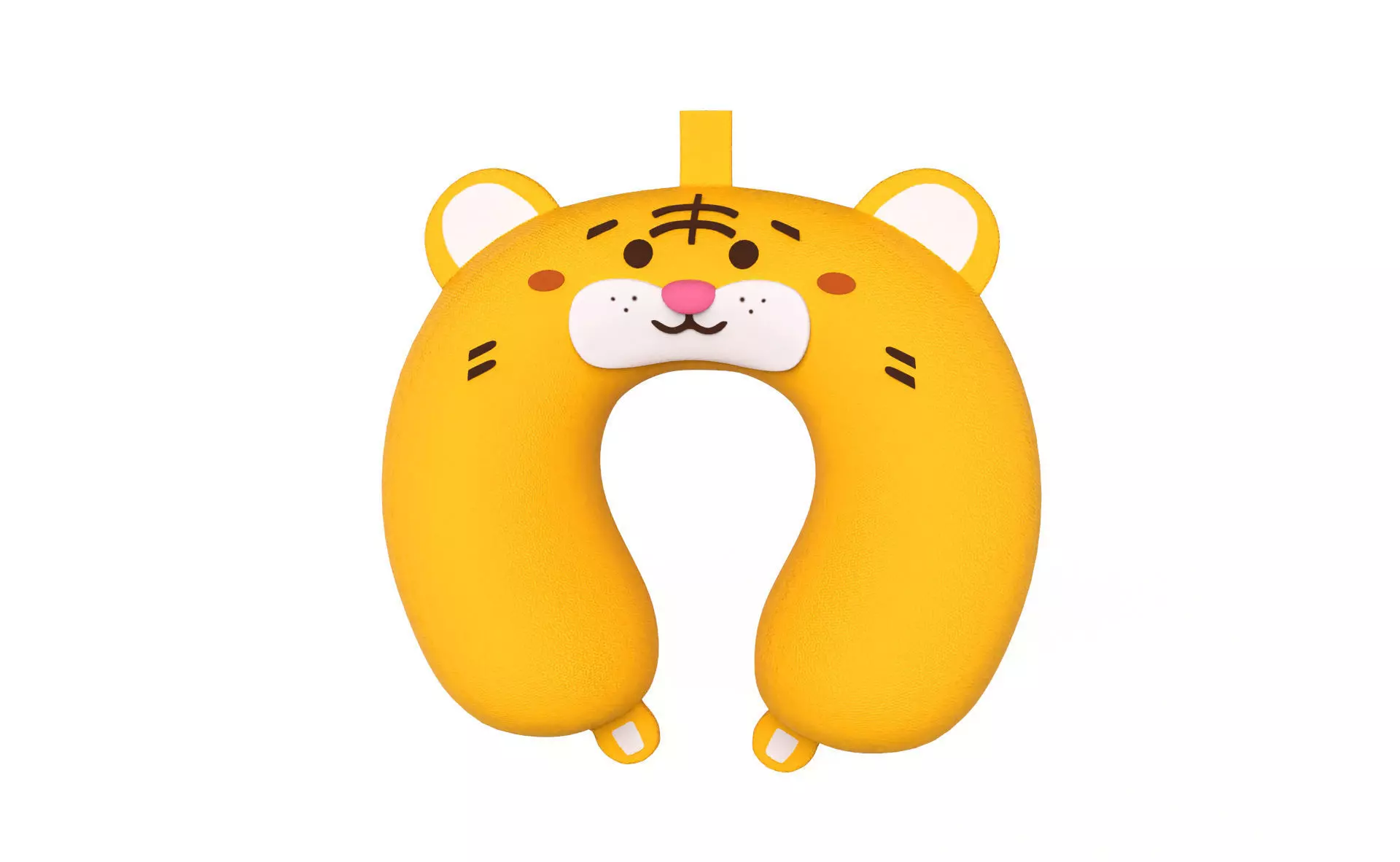 Cartoon Tiger U-Shaped Neck Pillow Low-poly 3D model_0