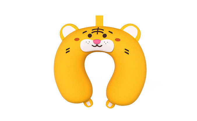 Cartoon Tiger U-Shaped Neck Pillow Low-poly 3D model