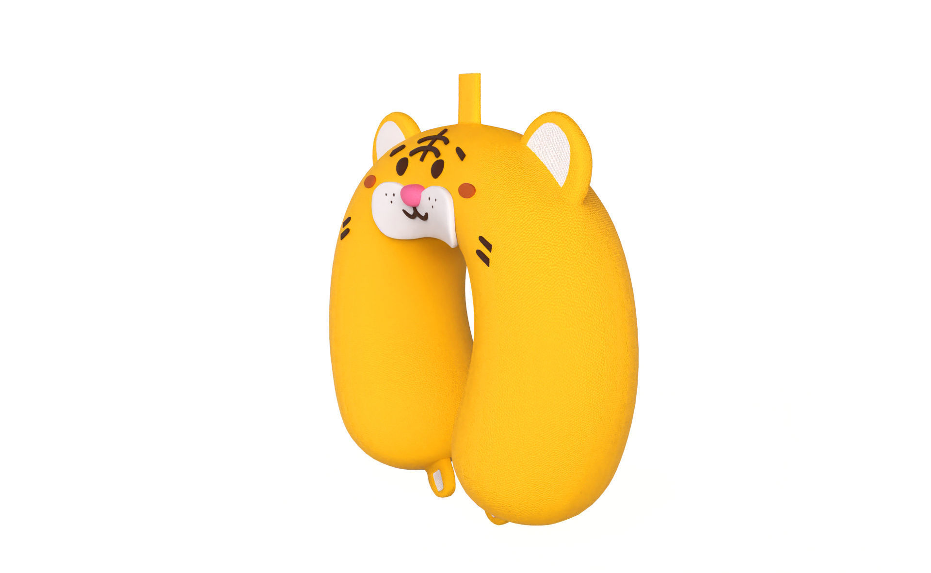 Cartoon Tiger U-Shaped Neck Pillow Low-poly 3D model_2