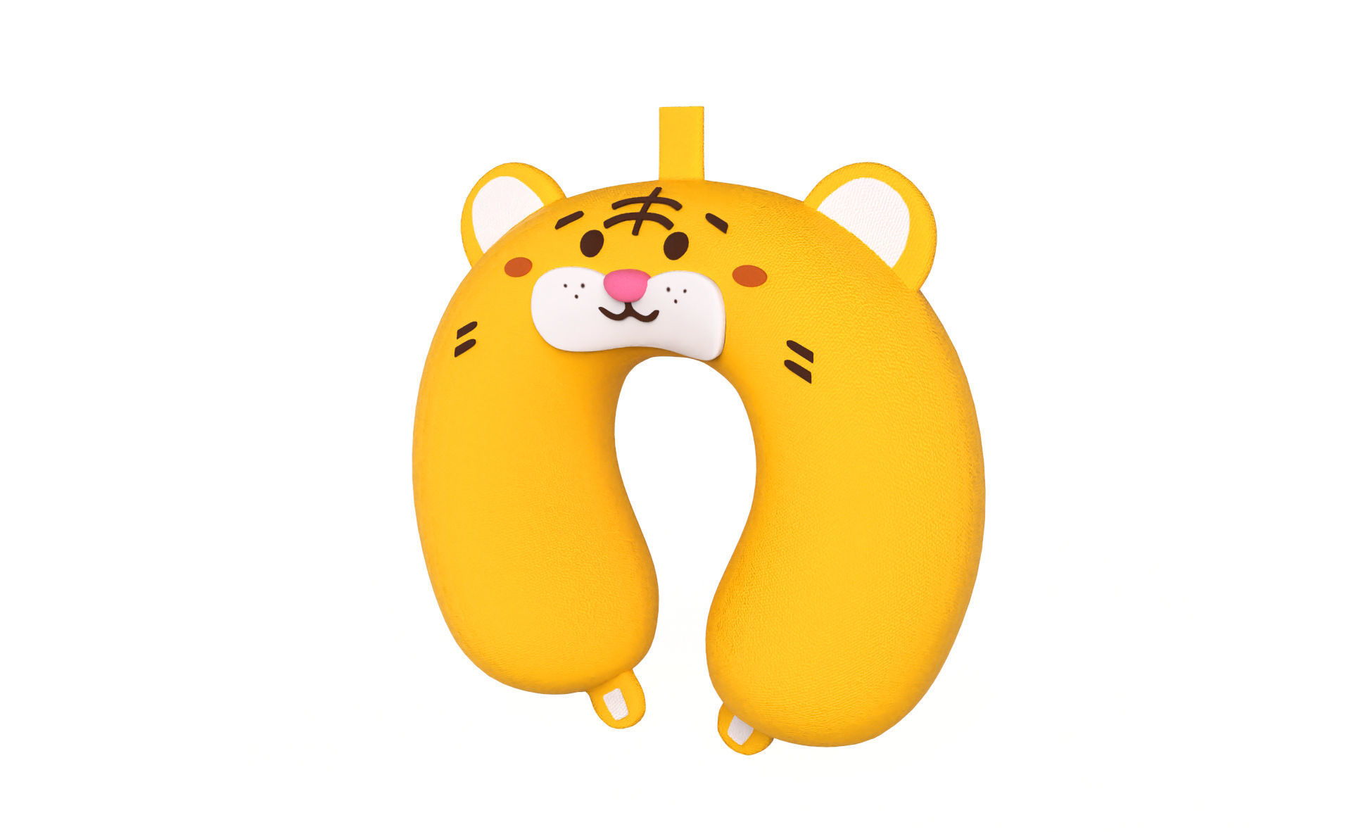 Cartoon Tiger U-Shaped Neck Pillow Low-poly 3D model_1