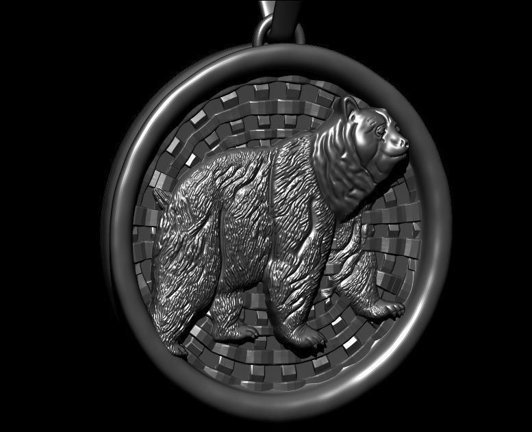 Bear Pendant Design 3D print model_13