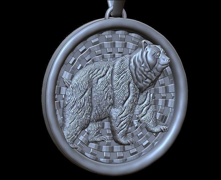 Bear Pendant Design 3D print model_3