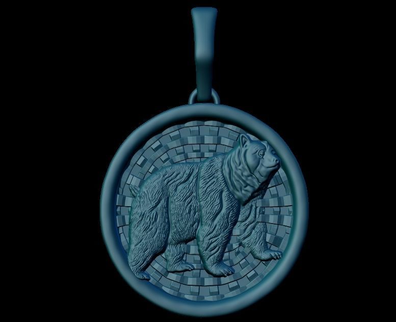 Bear Pendant Design 3D print model_11