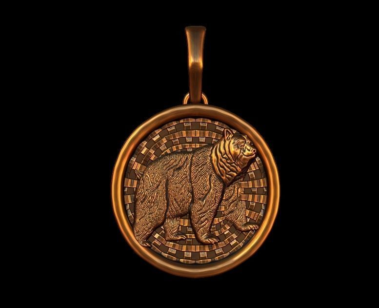 Bear Pendant Design 3D print model_2