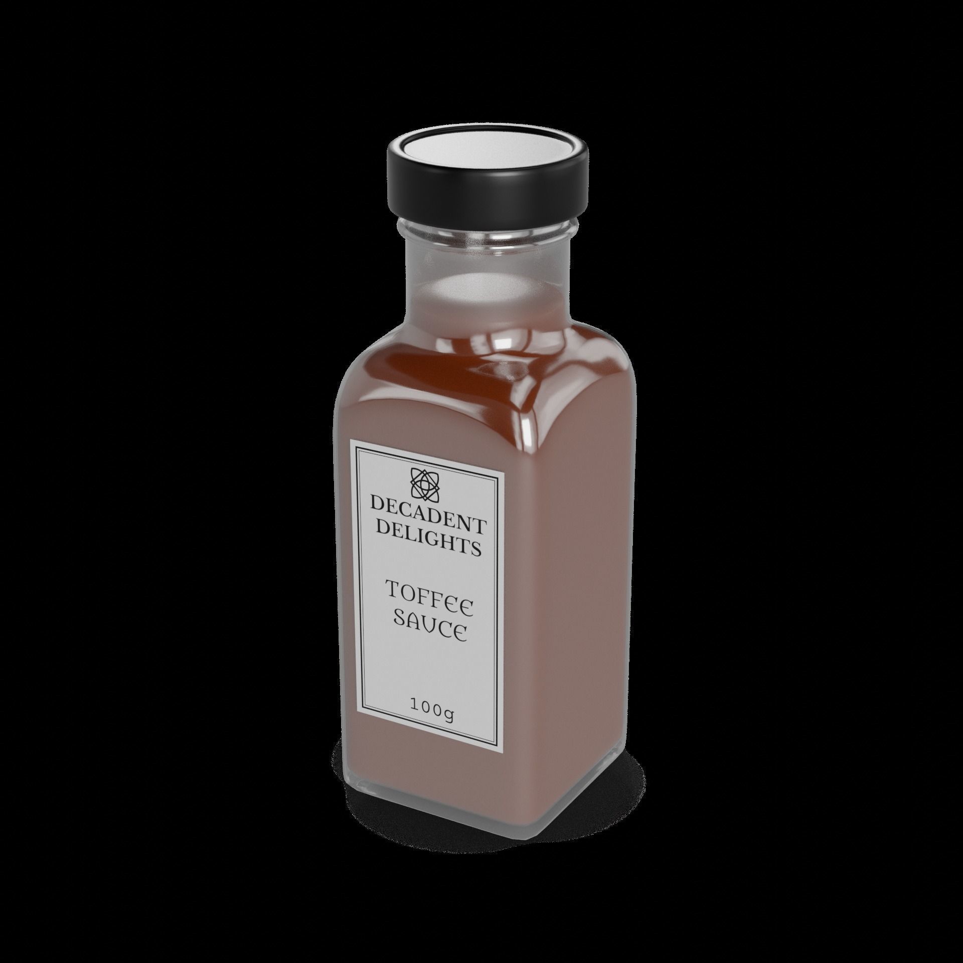 Dessert sauces Toffee Sauce Low-poly 3D model_1