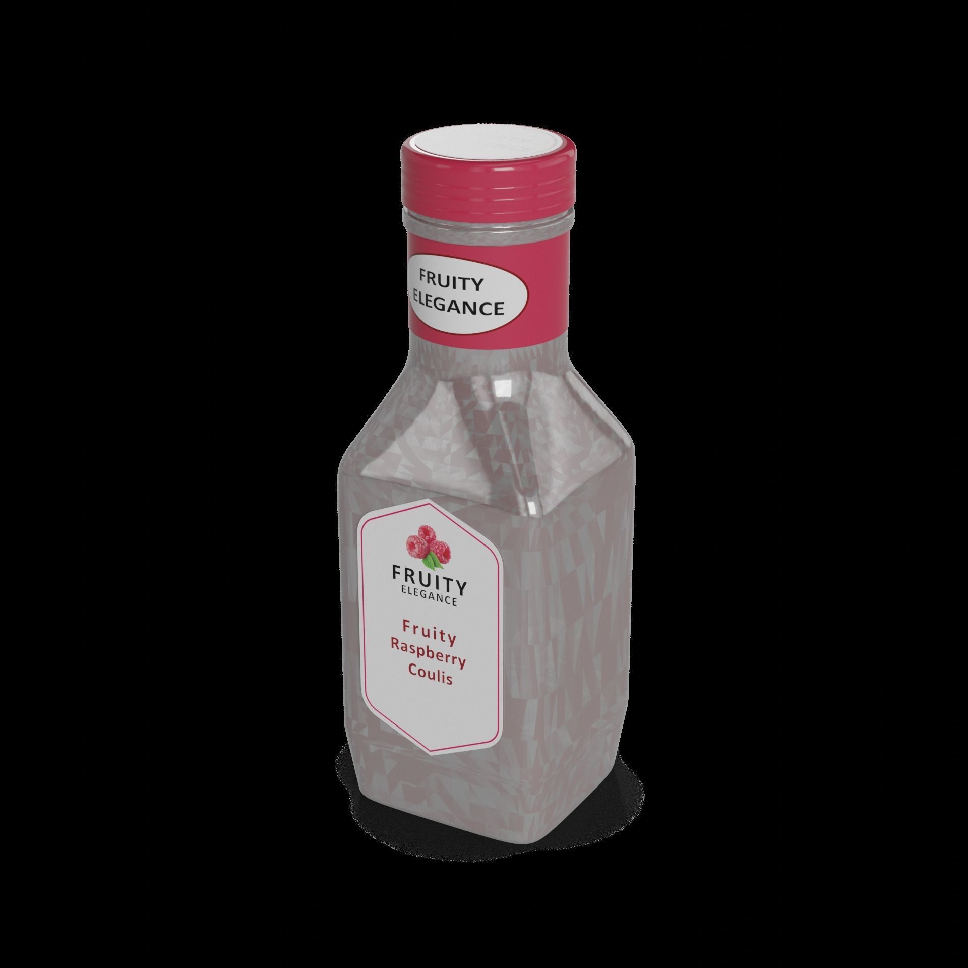 Dessert sauces Raspberry Coulis Low-poly 3D model_1