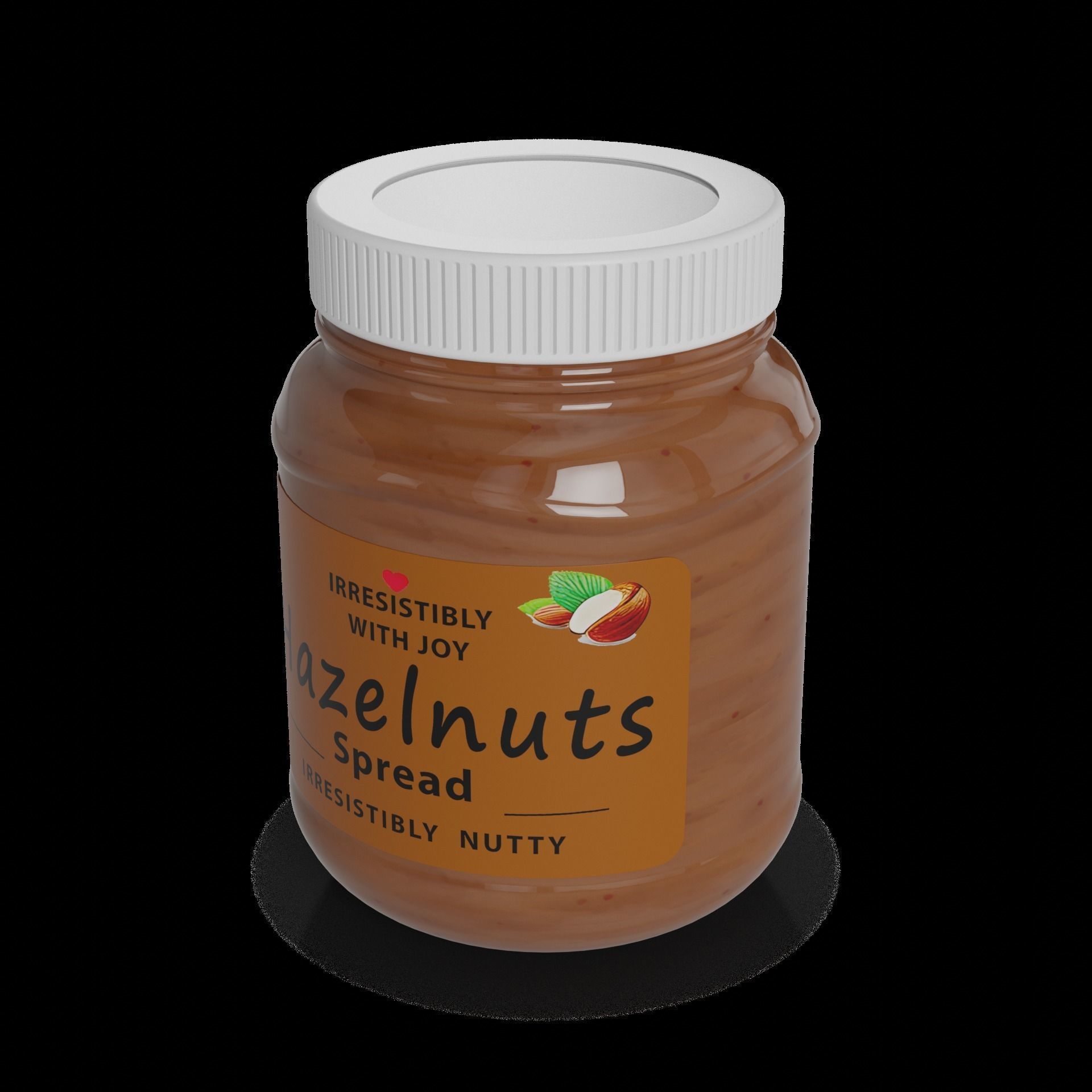 Dessert sauces Hazelnut Spread Low-poly 3D model_1