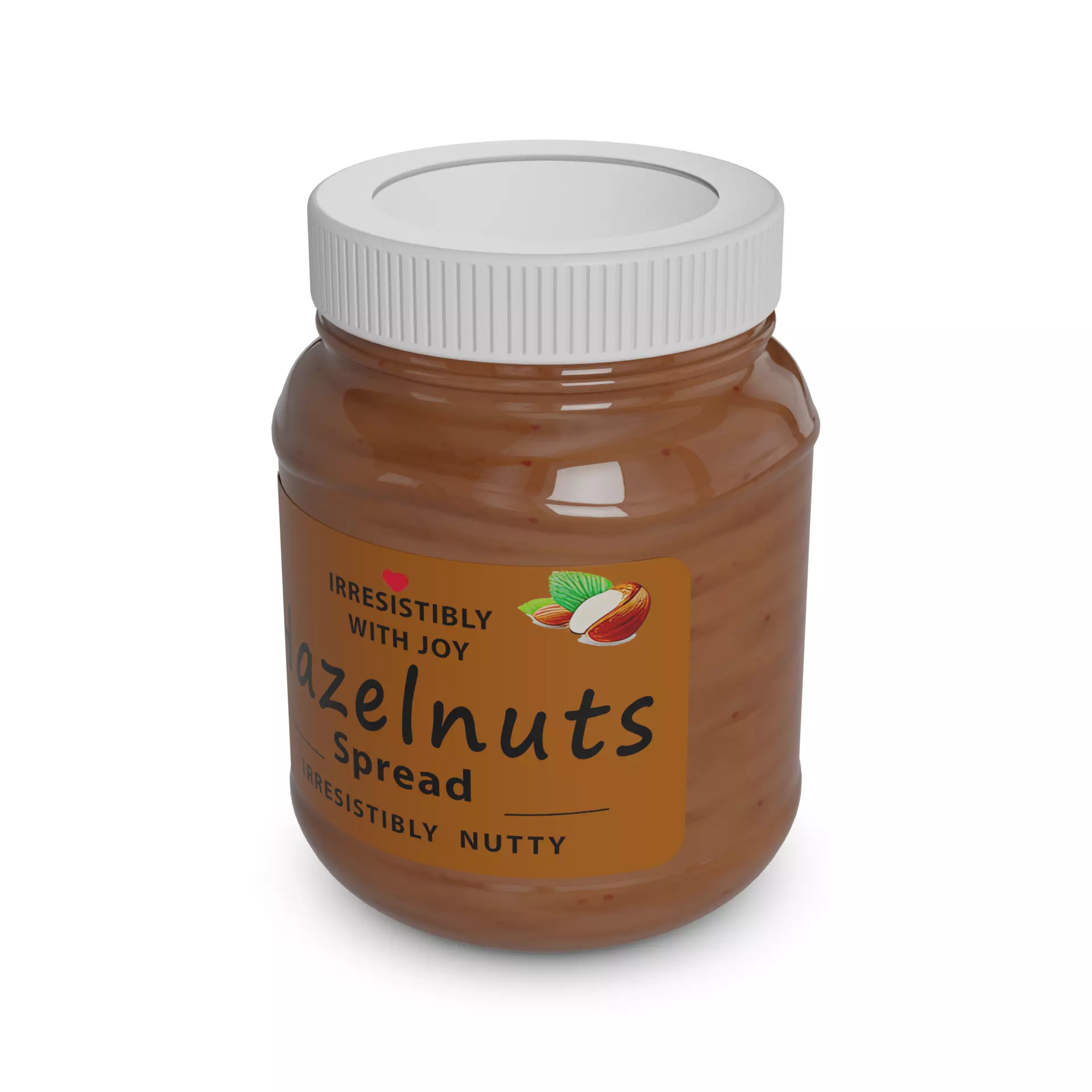 Dessert sauces Hazelnut Spread Low-poly 3D model_0