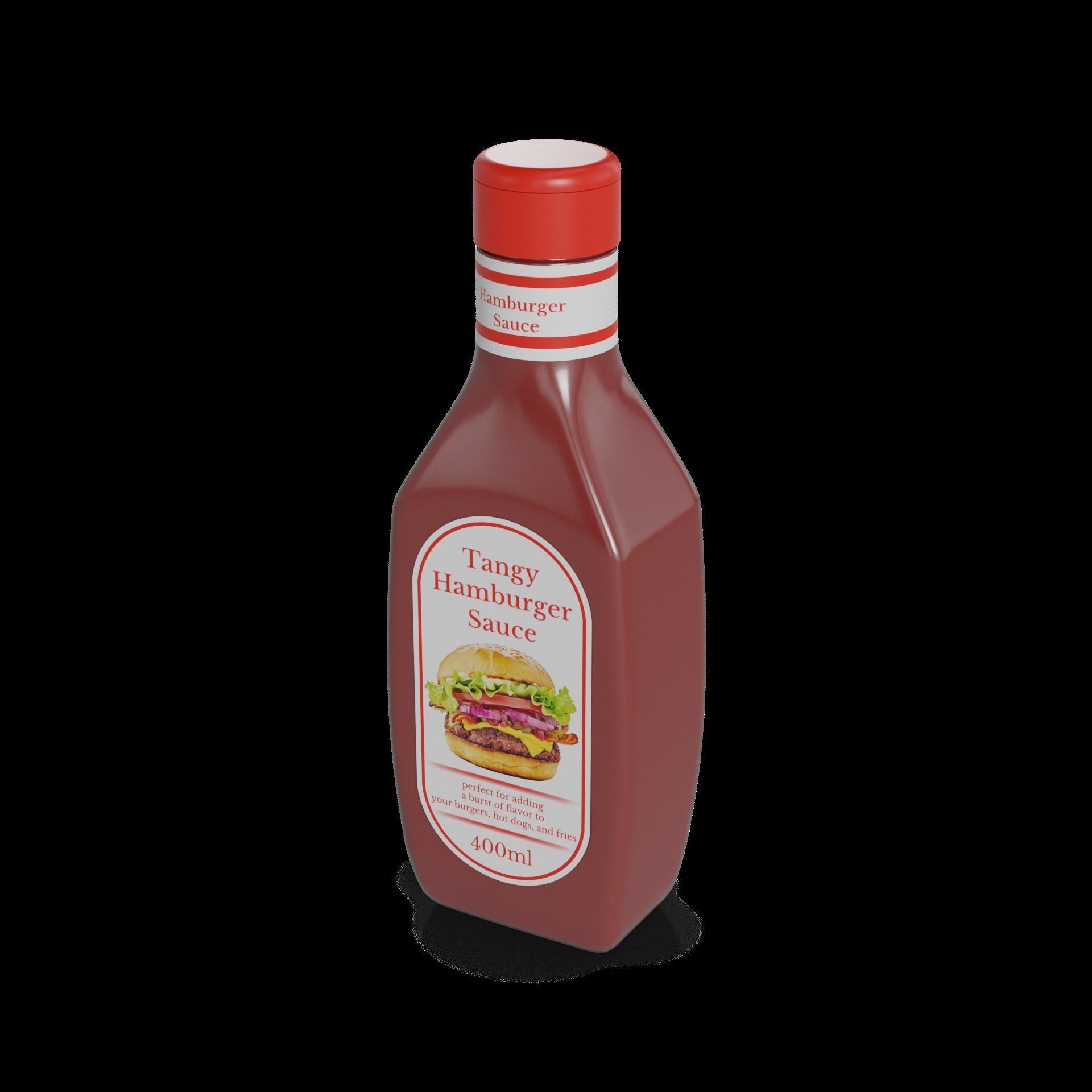 Mayonnaise hamburger and garlic sauces Hamburger Sauce 3D model_1