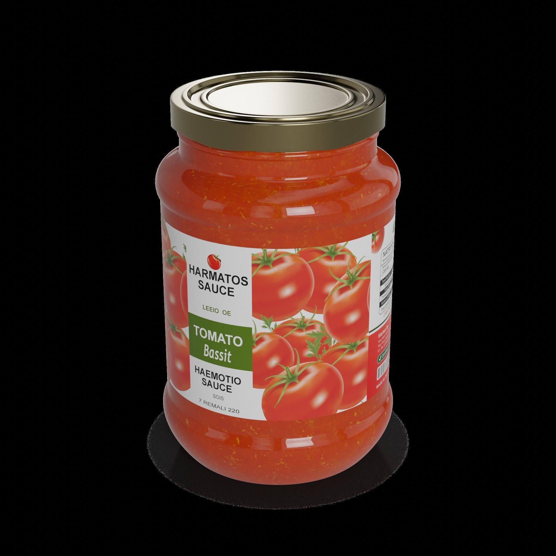 Tomato sauces and pastes Tomato and Basil Sauce 3D model_1