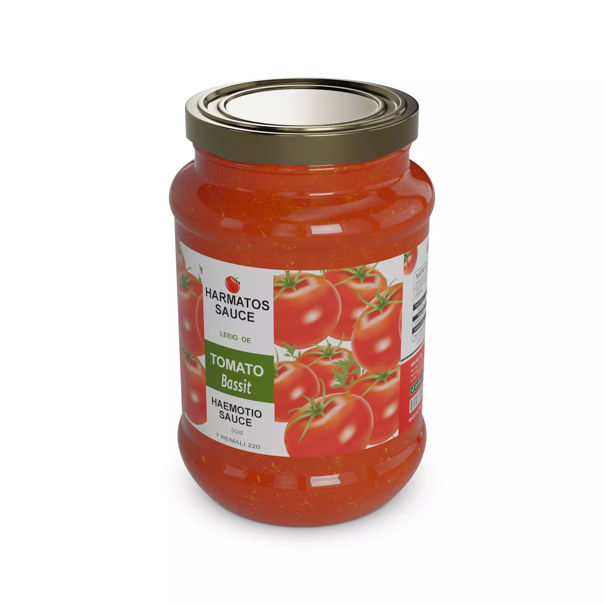 Tomato sauces and pastes Tomato and Basil Sauce 3D model_0