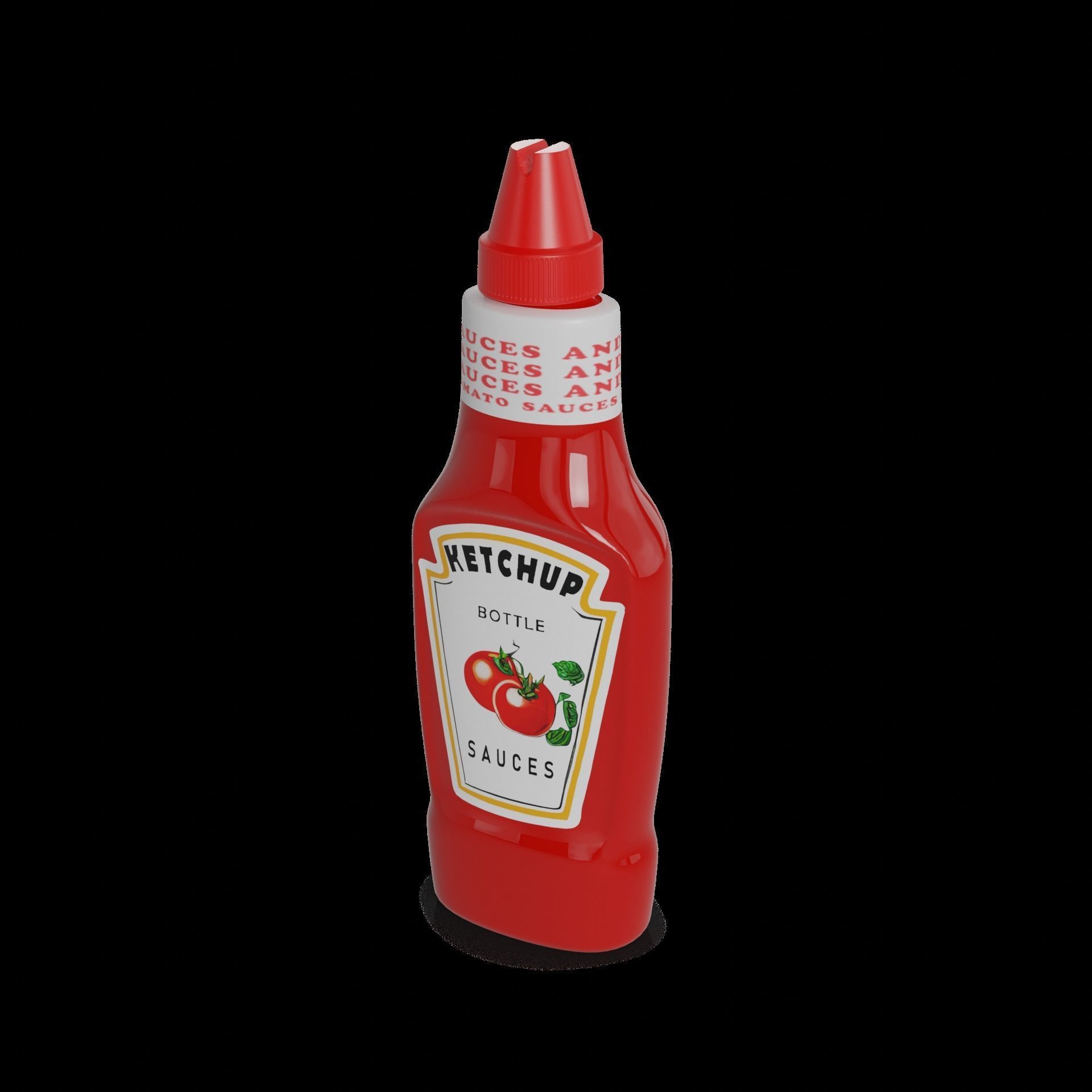 Tomato sauces and pastes Ketchup Squeeze Bottle Low-poly 3D model_1