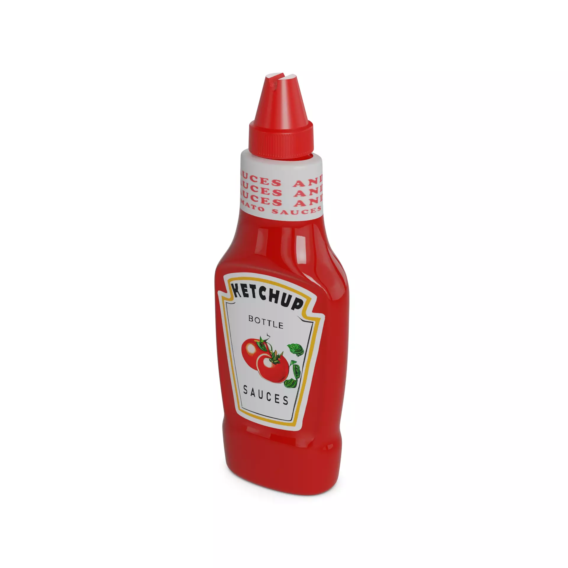 Tomato sauces and pastes Ketchup Squeeze Bottle Low-poly 3D model_0