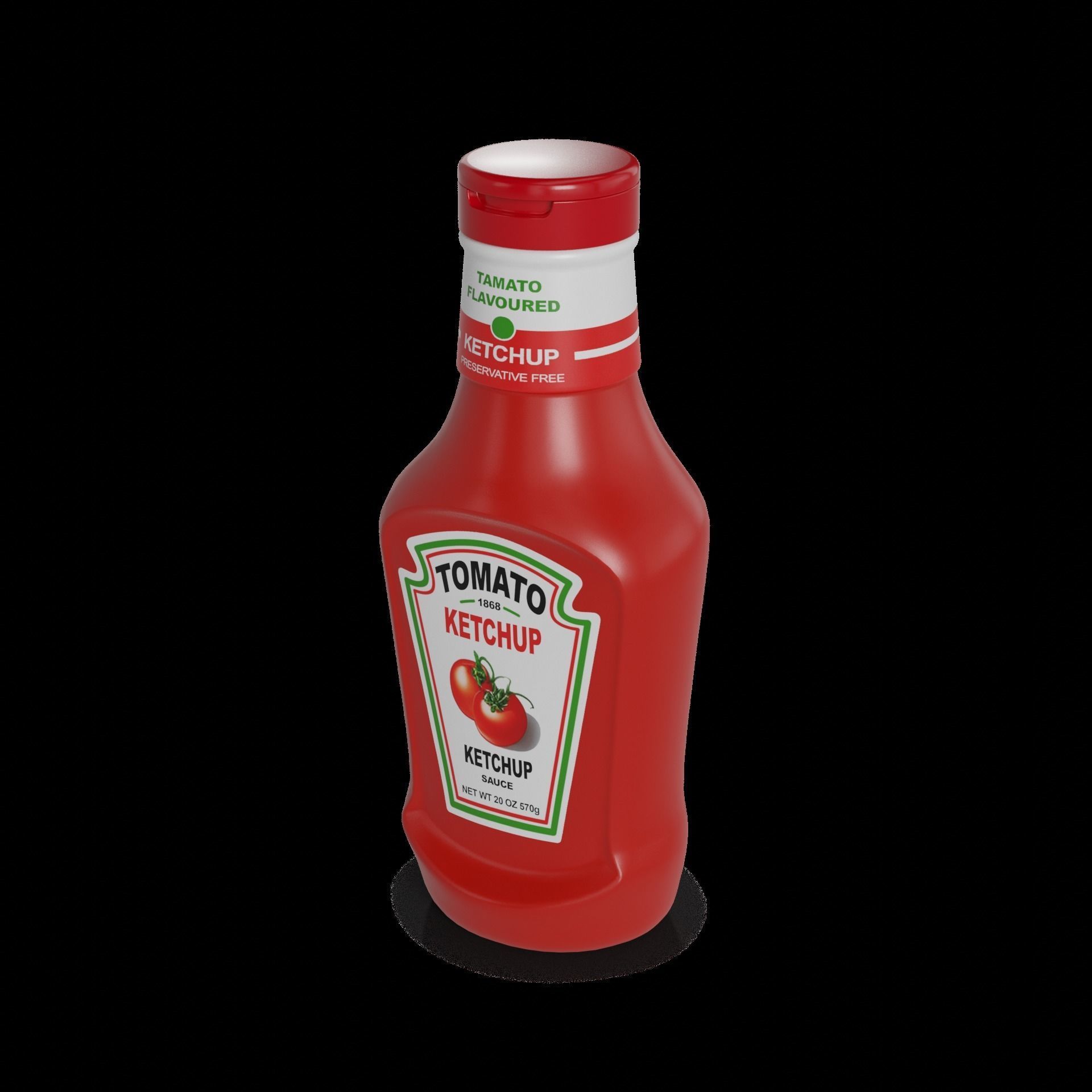 Tomato sauces and pastes Tomato Ketchup Low-poly 3D model_1
