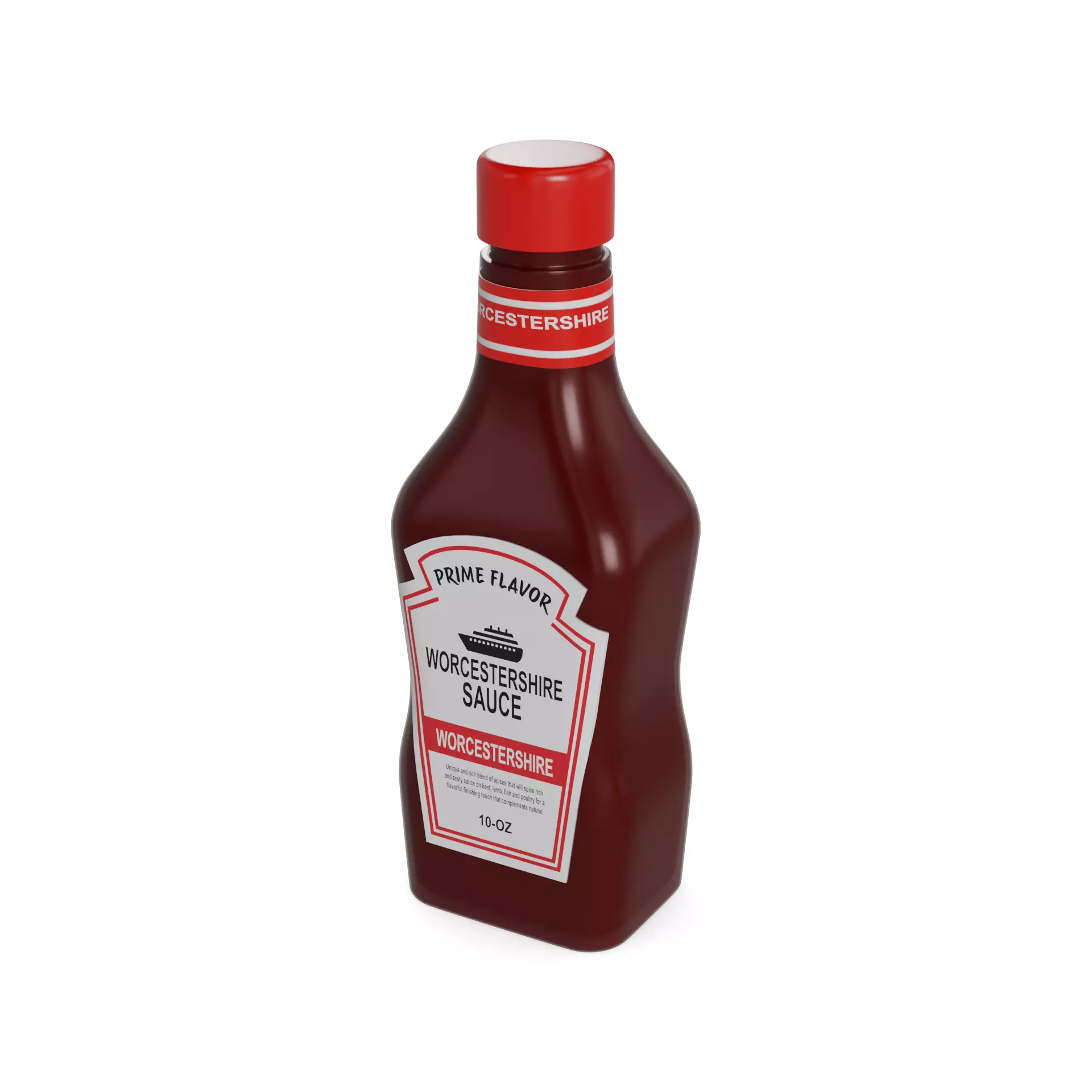 Worcestershire and soy sauces Worcestershire Sauce Low-poly 3D model_0