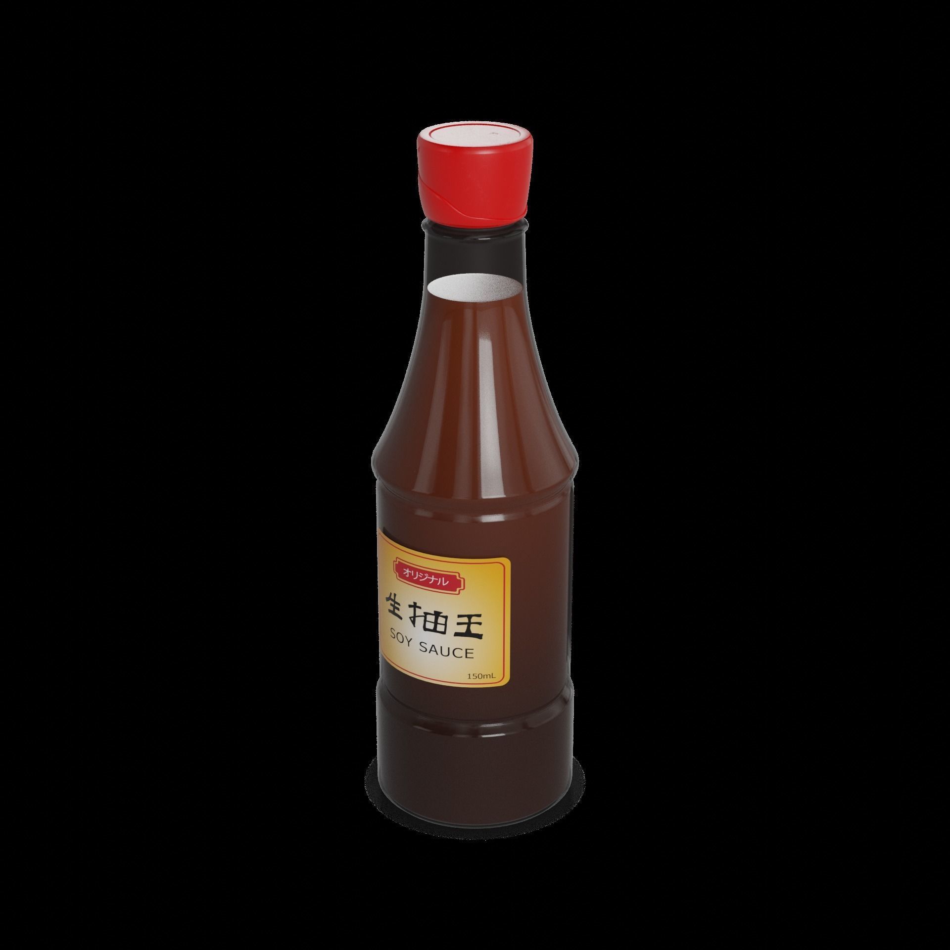Worcestershire and soy sauces Soy Sauce Low-poly 3D model_1