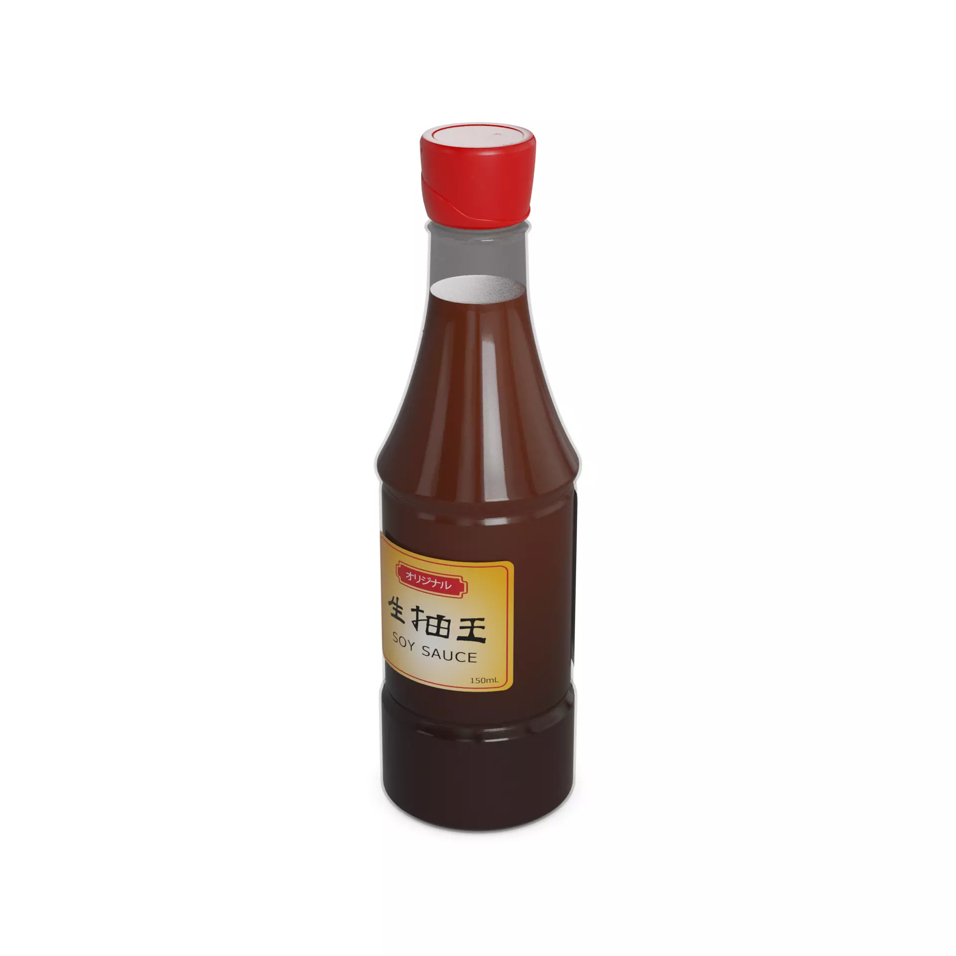Worcestershire and soy sauces Soy Sauce Low-poly 3D model_0