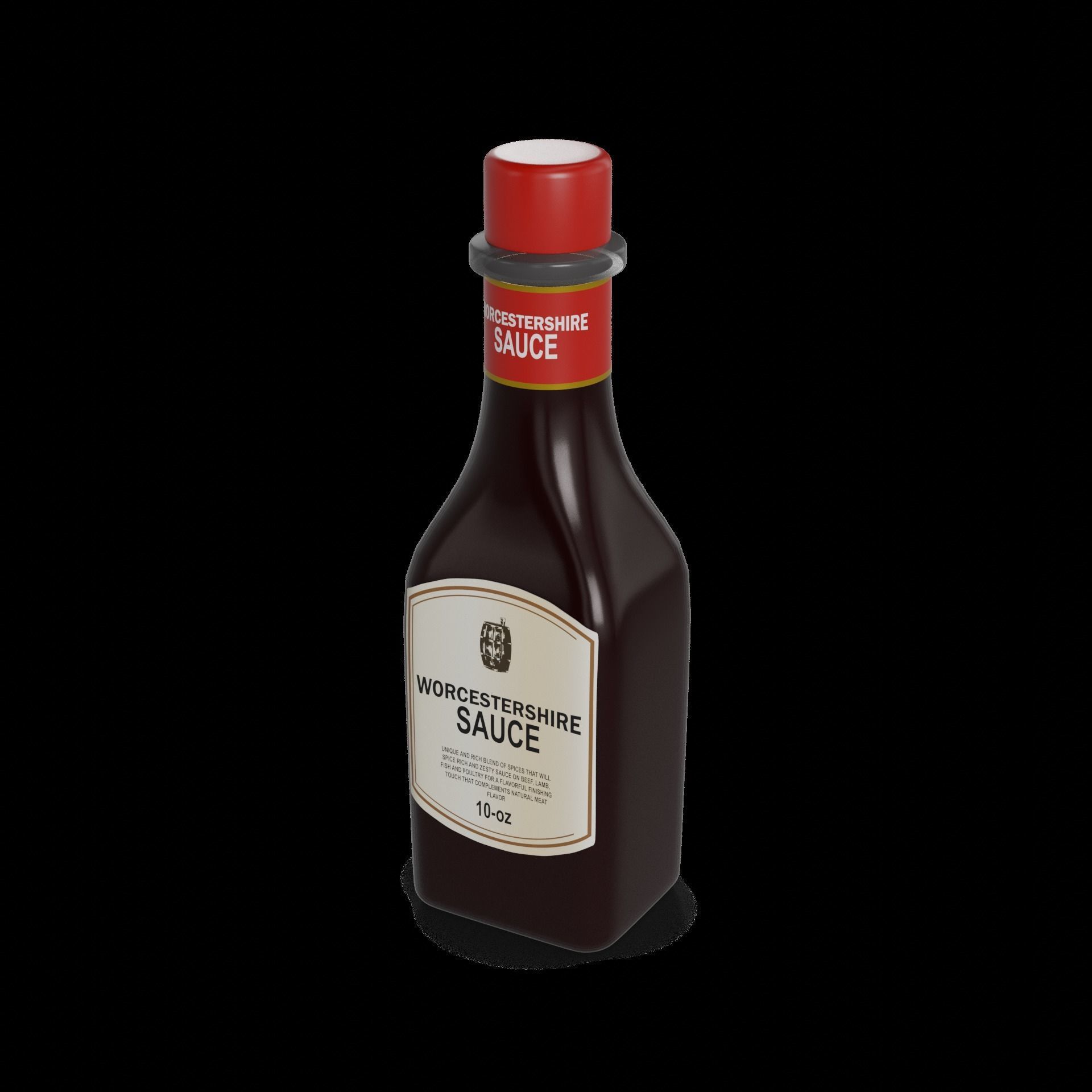 Worcestershire and soy sauces Worcestershire Sauce 3D model_1
