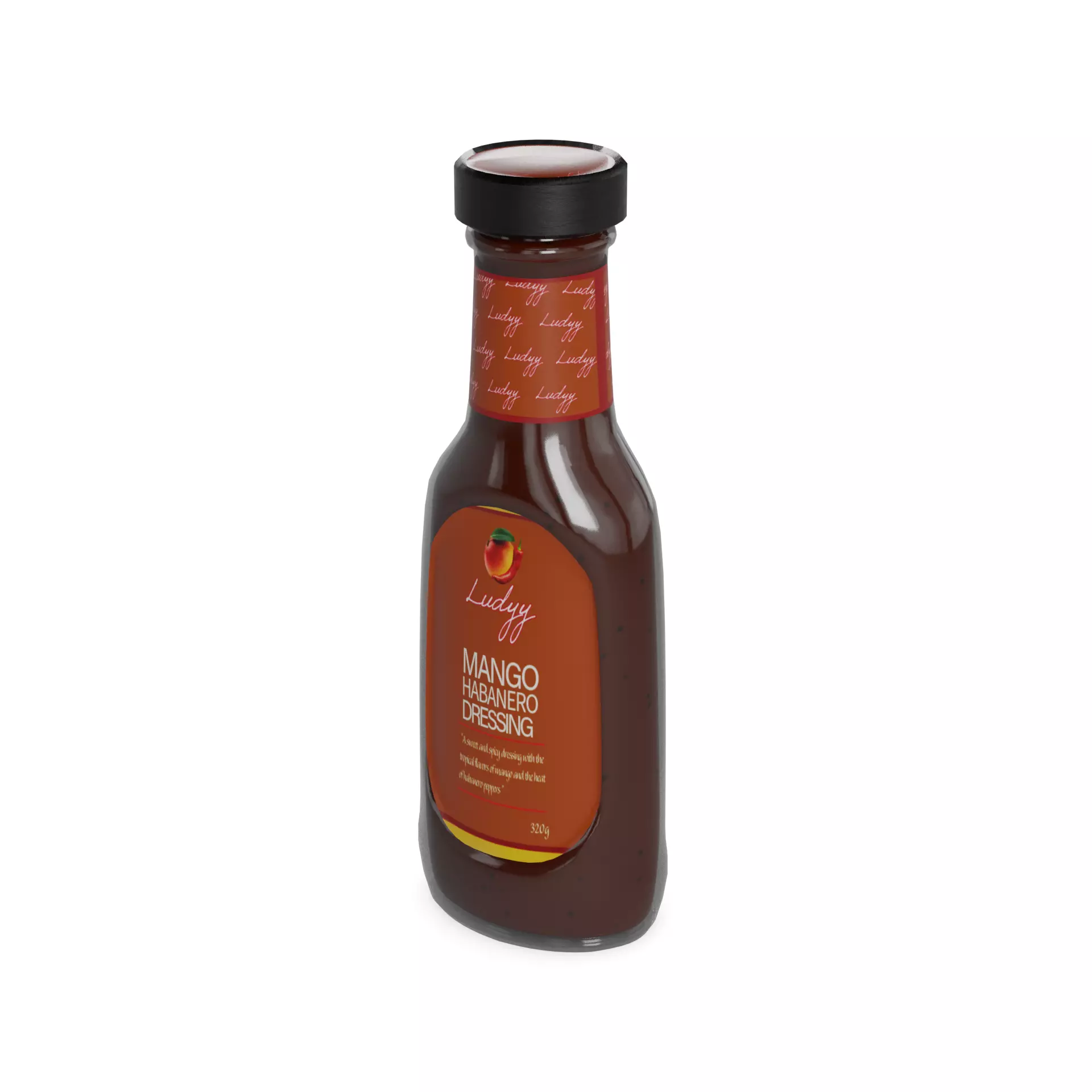 Salad dressings Mango Habanero Dressing Low-poly 3D model