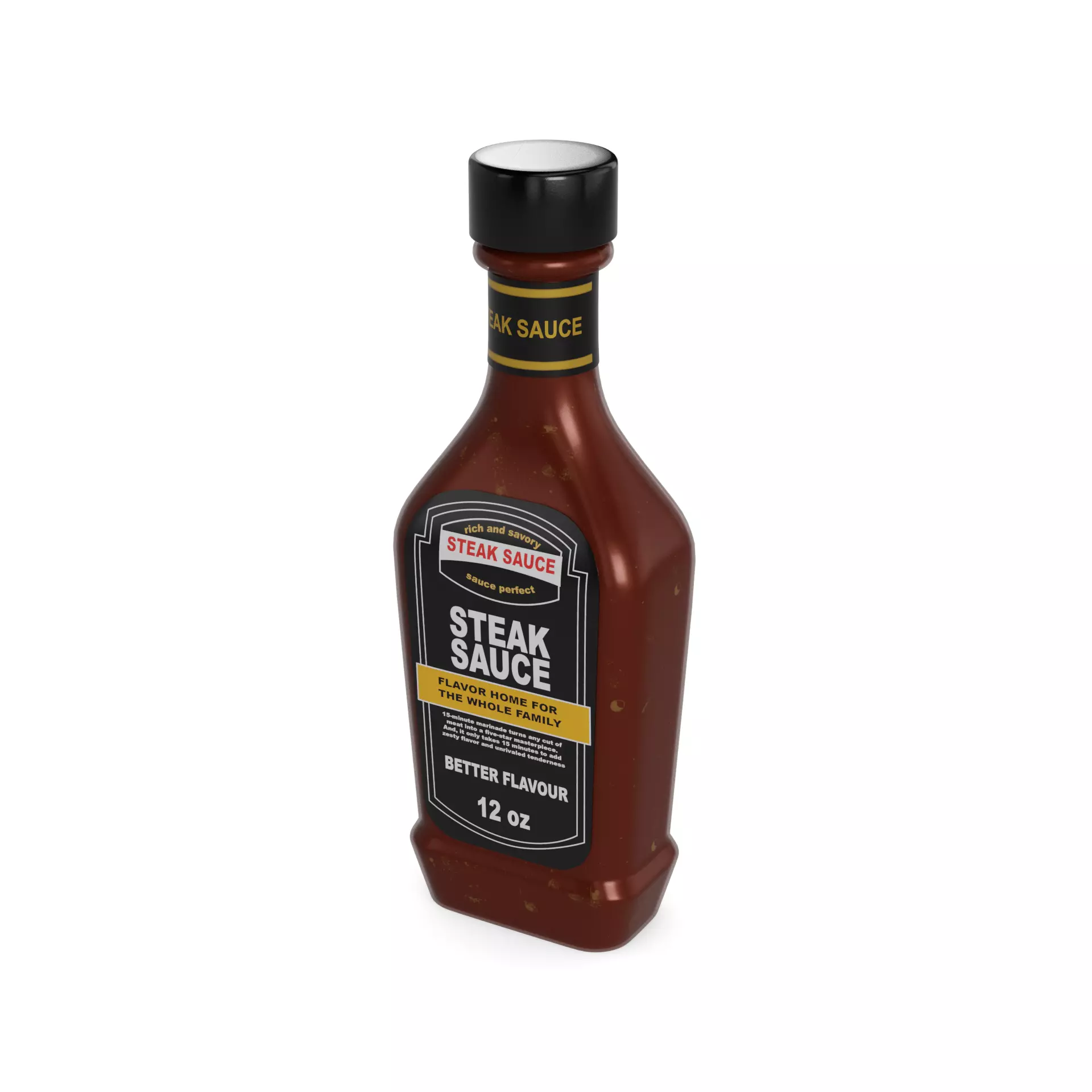 BBQ and steak sauces Steak Sauce Low-poly 3D model_0