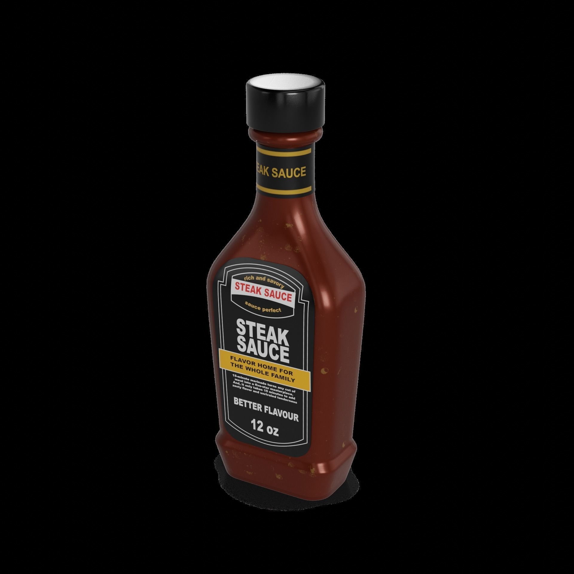 BBQ and steak sauces Steak Sauce Low-poly 3D model_1
