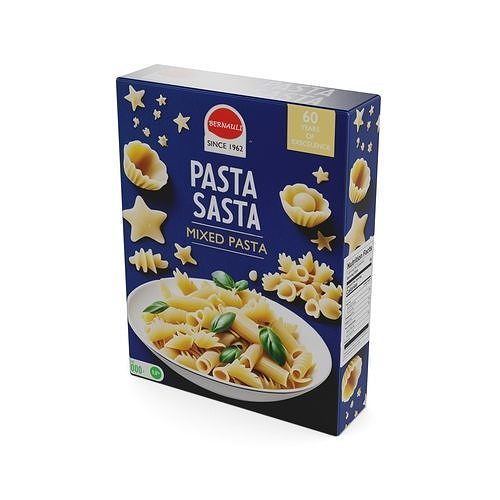 Penne fusilli macaroni vermicelli shells and shapes Shells an... Low-poly 3D model