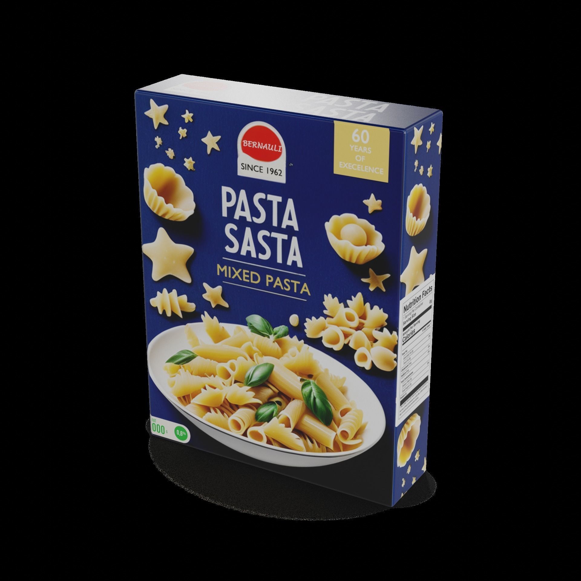 Penne fusilli macaroni vermicelli shells and shapes Shells an... Low-poly 3D model_1