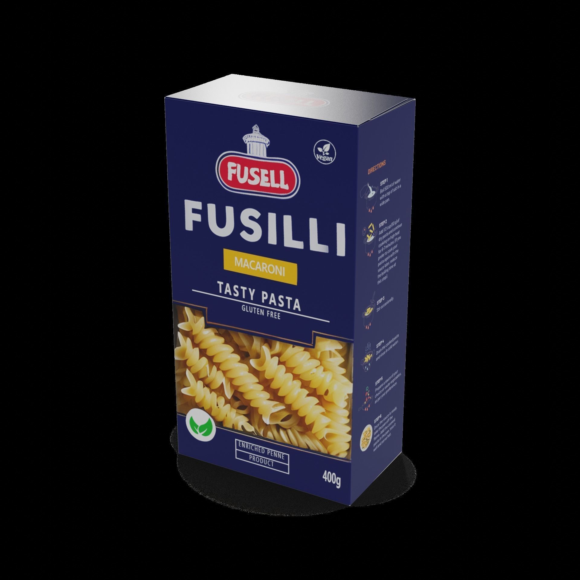 Penne fusilli macaroni vermicelli shells and shapes Fusilli P... Low-poly 3D model_1
