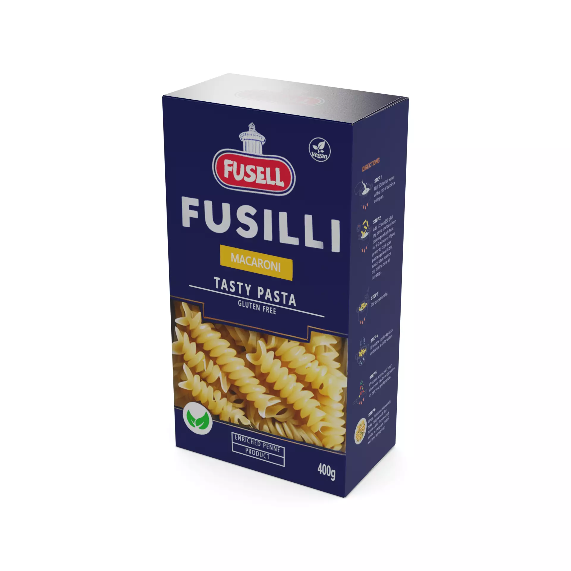 Penne fusilli macaroni vermicelli shells and shapes Fusilli P... Low-poly 3D model_0