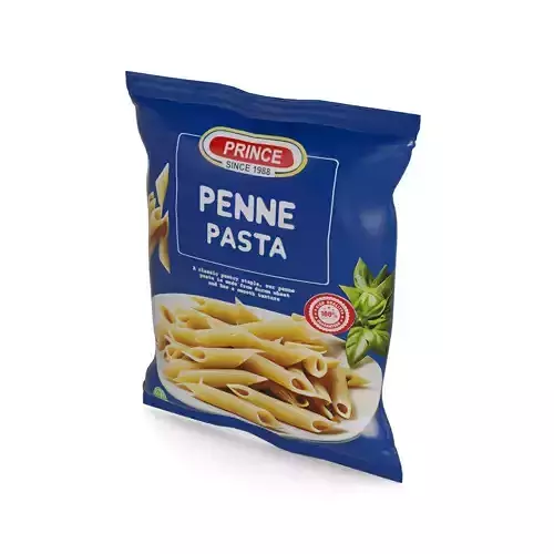 Penne fusilli macaroni vermicelli shells and shapes Penne Pasta Low-poly 3D model