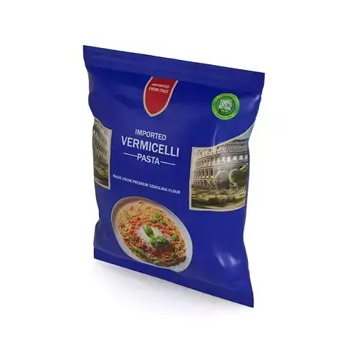 Penne fusilli macaroni vermicelli shells and shapes Vermicell... 3D model
