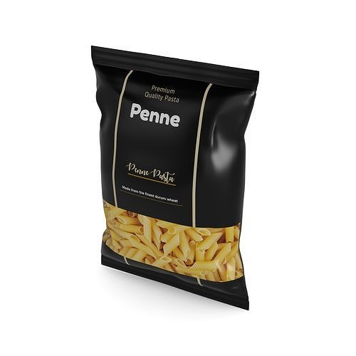 Penne fusilli macaroni vermicelli shells and shapes Penne Pasta 3D model