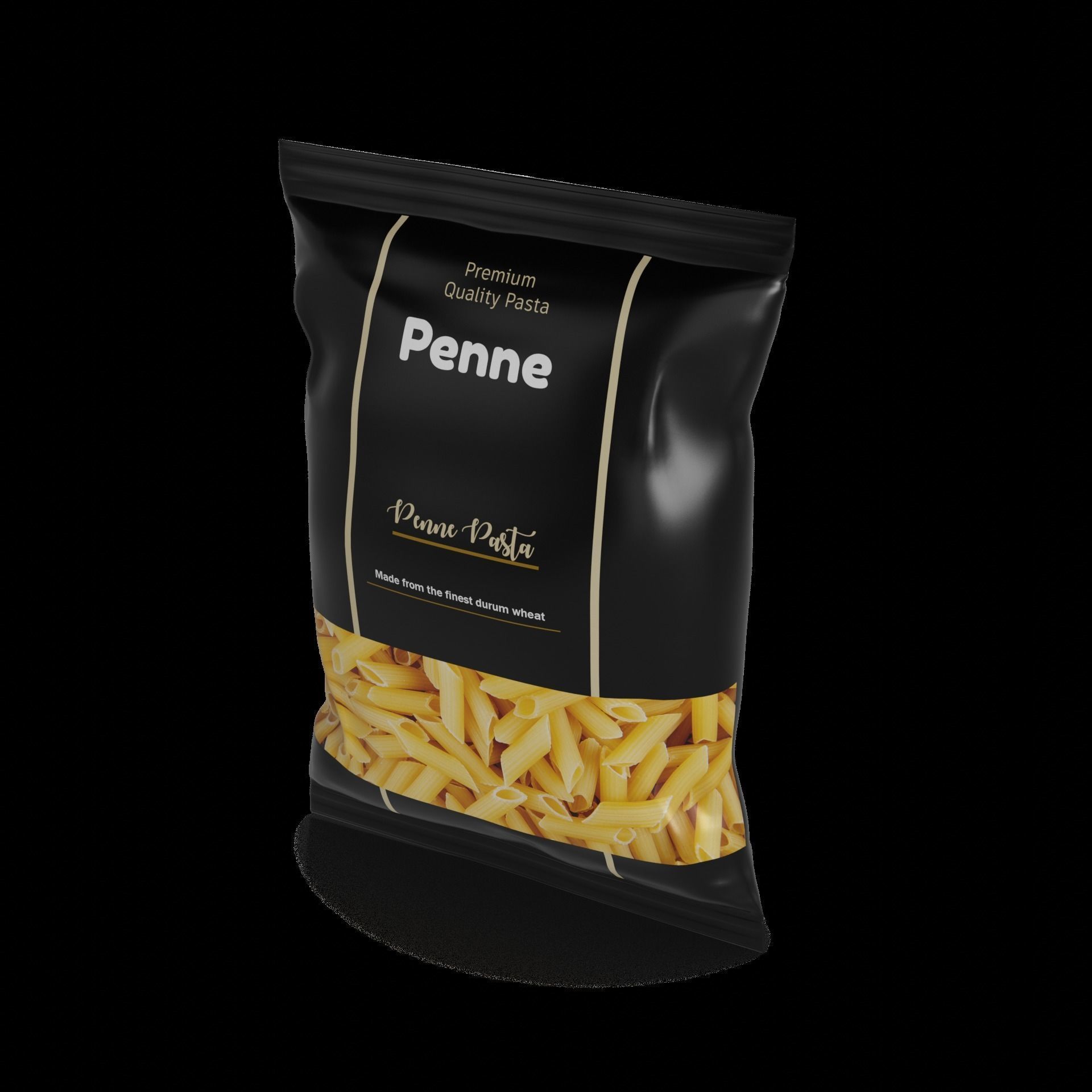 Penne fusilli macaroni vermicelli shells and shapes Penne Pasta 3D model_1