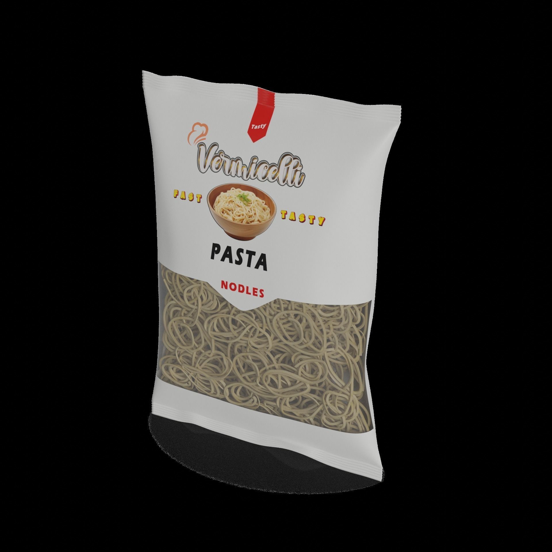 Penne fusilli macaroni vermicelli shells and shapes Vermicell... 3D model_1