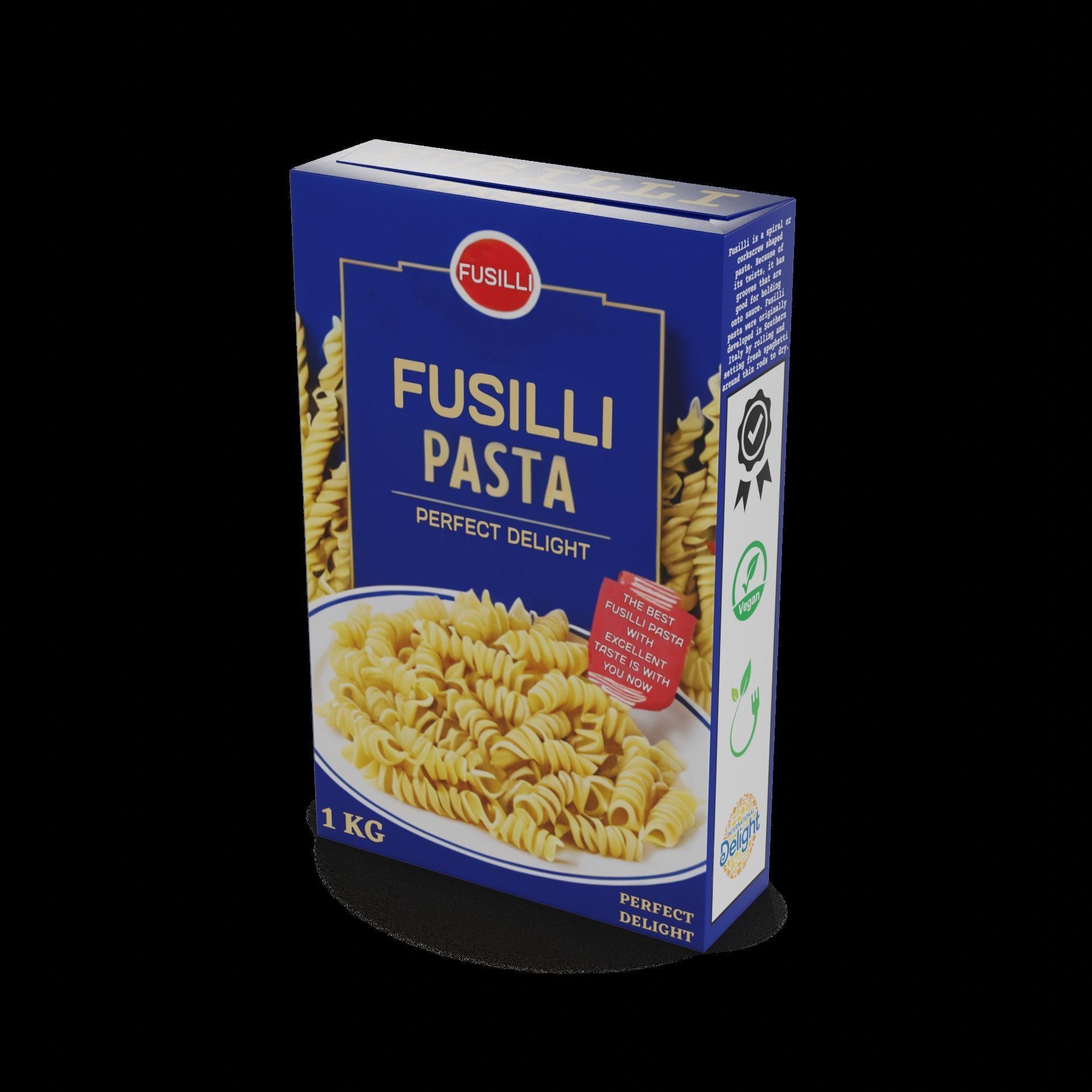 Penne fusilli macaroni vermicelli shells and shapes Fusilli P... Low-poly 3D model_1