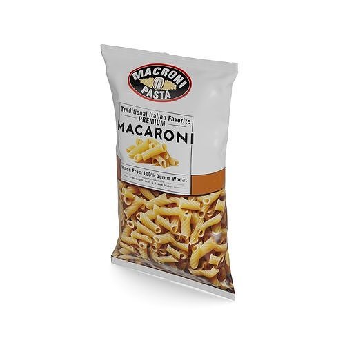 Penne fusilli macaroni vermicelli shells and shapes Maccheron... 3D model
