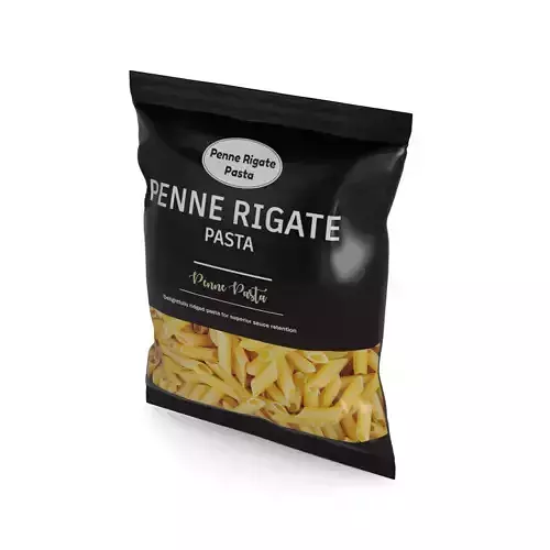 Penne fusilli macaroni vermicelli shells and shapes Penne Rig... 3D model
