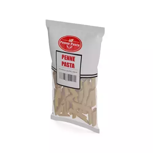 Penne fusilli macaroni vermicelli shells and shapes Penne Pasta 3D model