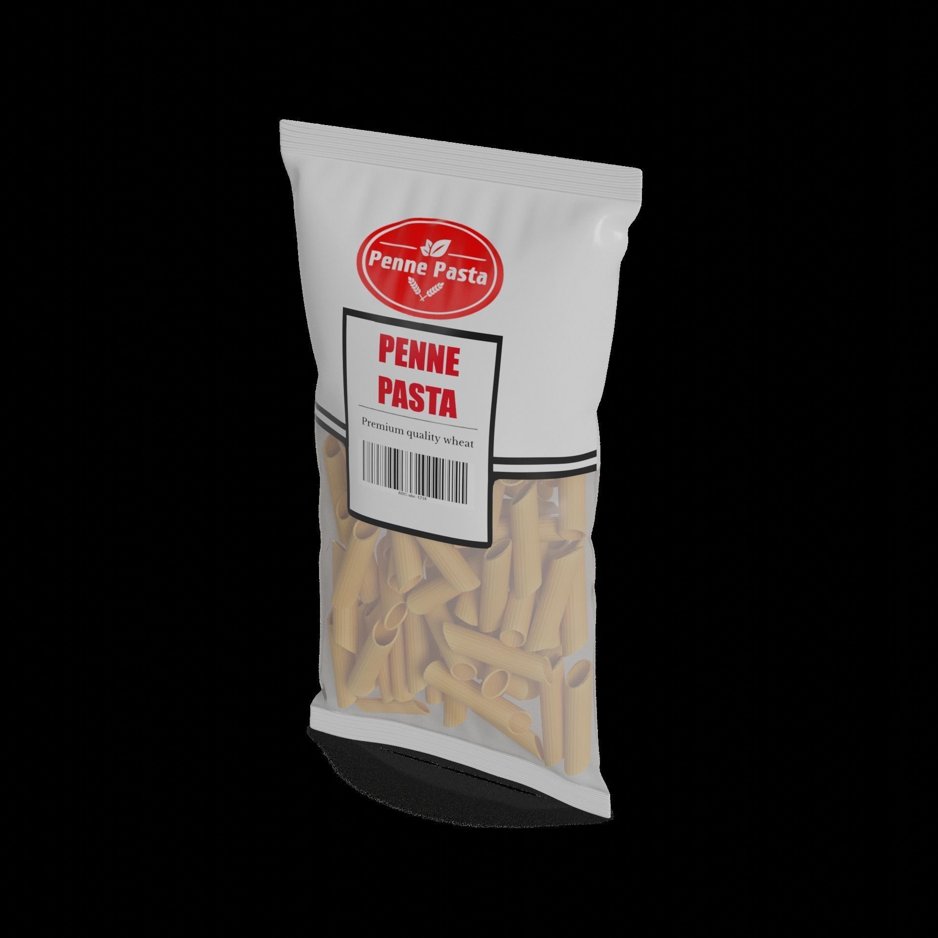 Penne fusilli macaroni vermicelli shells and shapes Penne Pasta 3D model_1
